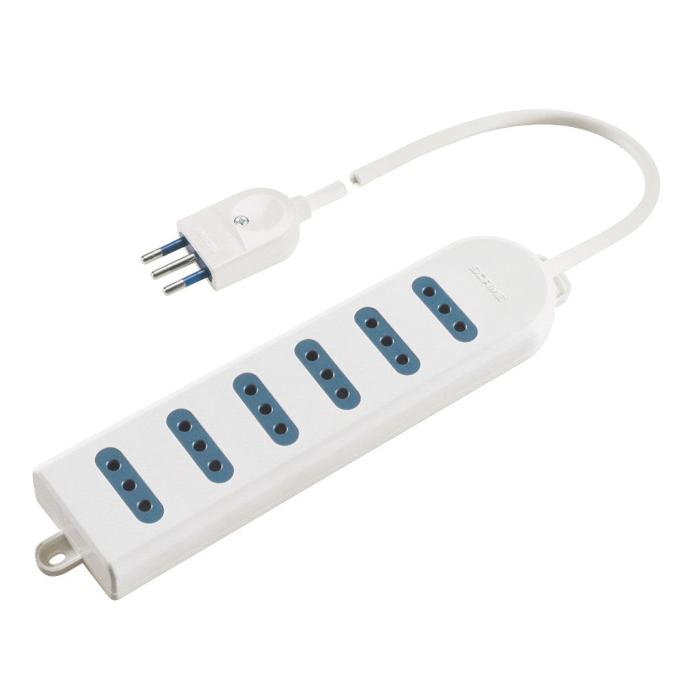 Presa Sestuppla 10A con Cavo Bianca 396 - Polypool Presa Sestuppla 10A con Cavo Bianca 396 - Polypool